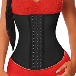 Waist Trainer corset latex steel boned cincher